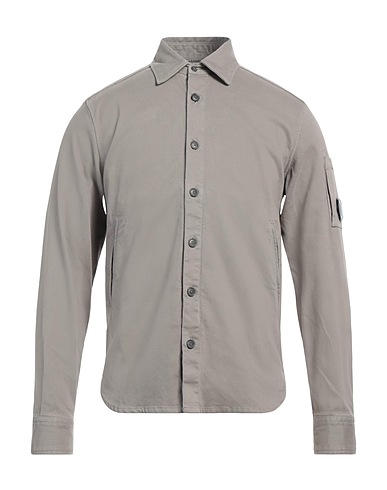 C.P. COMPANY Solid colour shirt Grey 98% Cotton, 2% Elastane