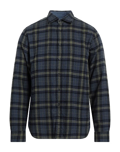 XACUS Checked shirt Navy blue 100% Cotton