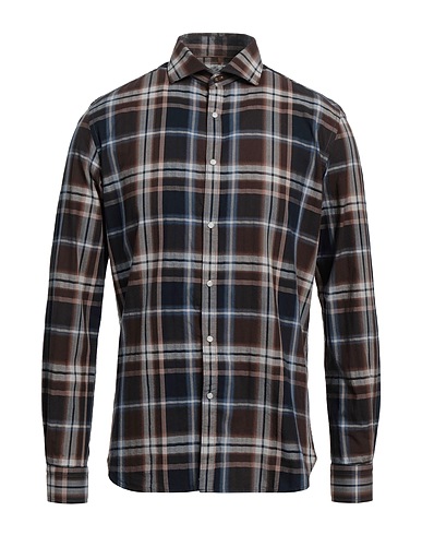 ALLEY DOCKS 963 Checked shirt Brown 100% Cotton