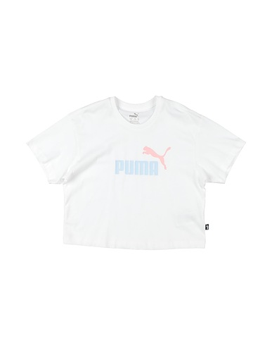 PUMA T-shirt Girls Logo Cropped Tee
 White 100% Cotton, Polyester