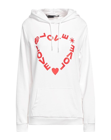 LOVE MOSCHINO Hooded track jacket  White 100% Cotton