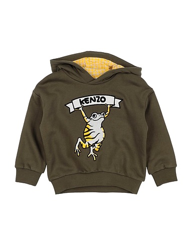 KENZO KIDS Sweatshirt Military green 84% Cotton, 16% Polyester