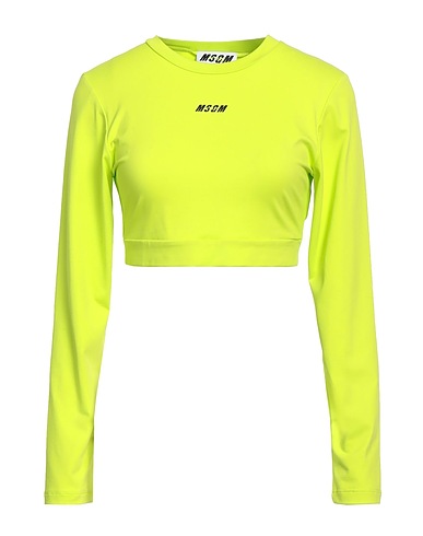 MSGM Crop top Lime green 91% Polyamide, 9% Elastane