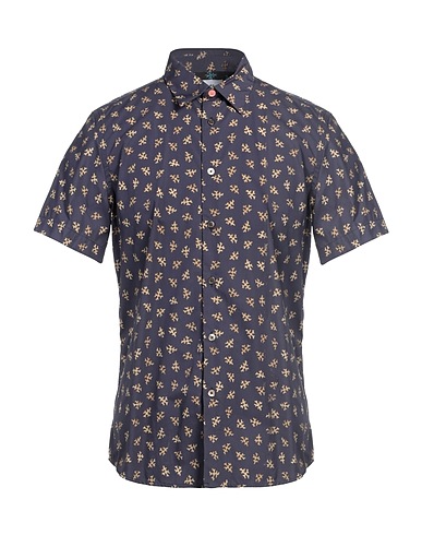 PS PAUL SMITH Hemd mit Muster Nachtblau 100% Organische Baumwolle