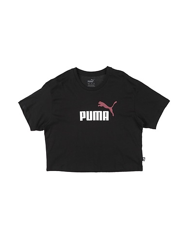 PUMA T-shirt Girls Logo Cropped Tee  Black 100% Cotton, Polyester