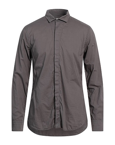 PAOLO PECORA Solid colour shirt Lead 100% Cotton