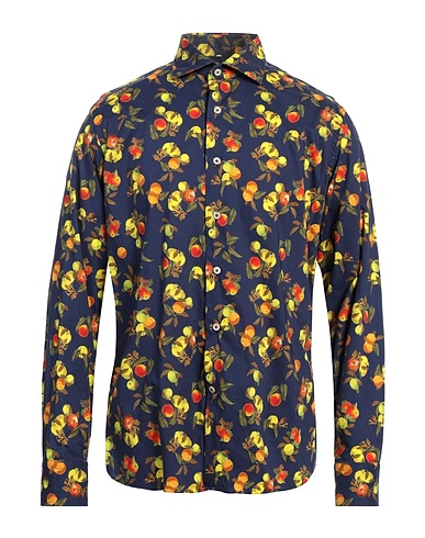 ALESSANDRO GHERARDI Patterned shirt Midnight blue 100% Cotton