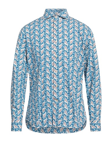 ALESSANDRO GHERARDI Patterned shirt Azure 100% Cotton