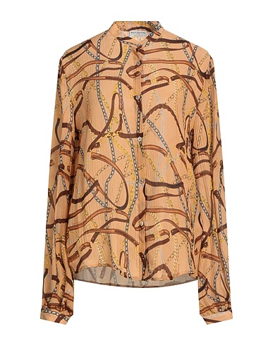 BALLANTYNE Patterned shirts & blouses Camel 100% Silk