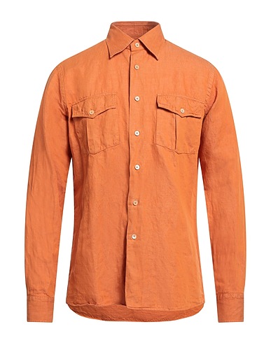 ALESSANDRO GHERARDI Solid colour shirt Tan 64% Cotton, 36% Hemp