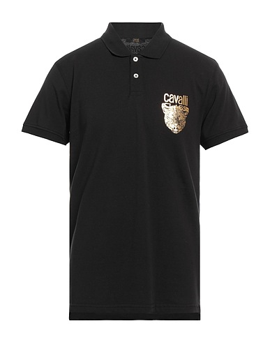 CAVALLI CLASS Polo shirt Black 100% Cotton