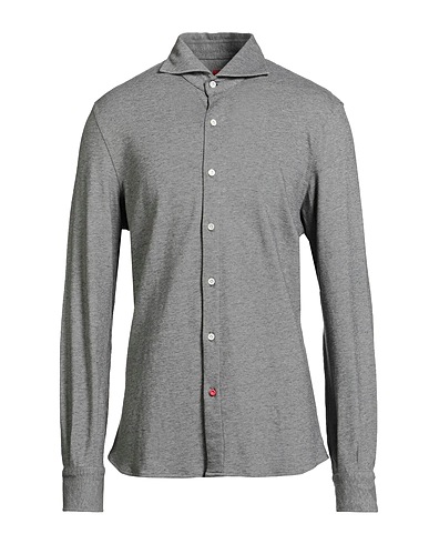ISAIA Solid colour shirt Charcoal 100% Cotton