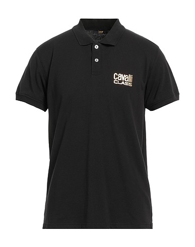 CAVALLI CLASS Polo shirt Black 100% Cotton