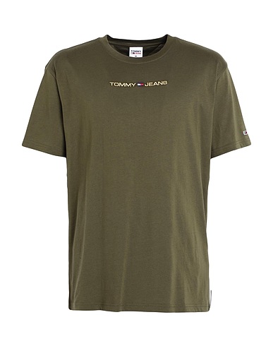TOMMY JEANS T-shirt Military green 100% Cotton
