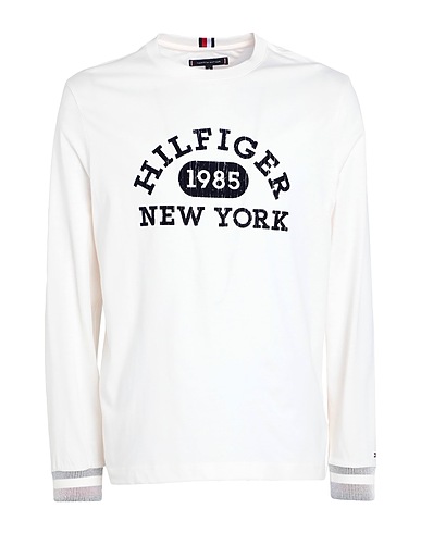 TOMMY HILFIGER T-shirt Avorio 100% Cotone