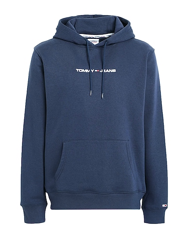TOMMY JEANS Hooded track jacket  Navy blue 60% Cotton, 40% Polyester