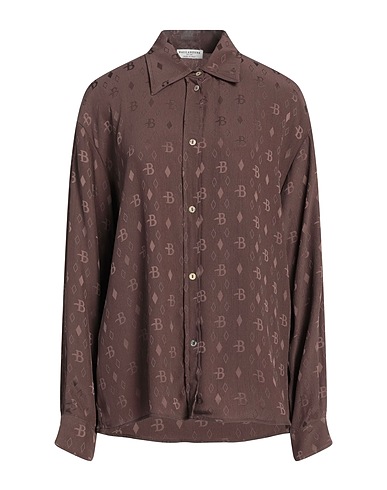 BALLANTYNE Camicie  e bluse fantasia Marrone 89% Acetato, 11% Seta