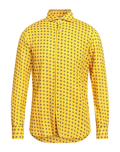 ALESSANDRO GHERARDI Linen shirt Yellow 55% Linen, 45% Cotton
