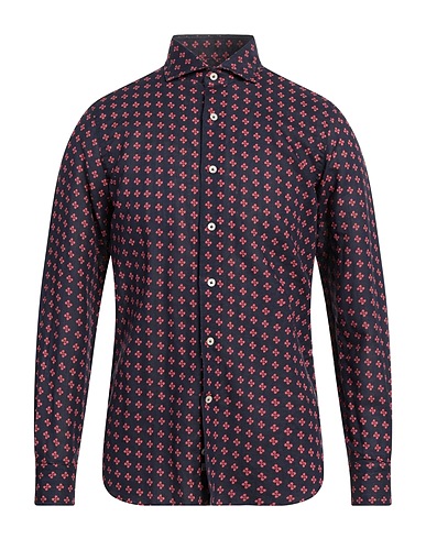 ALESSANDRO GHERARDI Camicia fantasia Blu notte 55% Lino, 45% Cotone