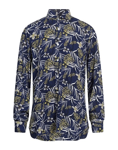 BARBA Napoli Patterned shirt Midnight blue 100% Viscose