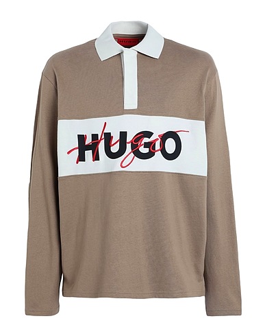 HUGO Polo shirt Brown 100% Cotton