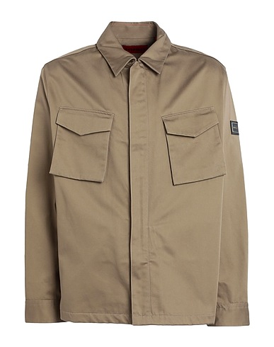 HUGO Solid colour shirt Khaki 100% Cotton