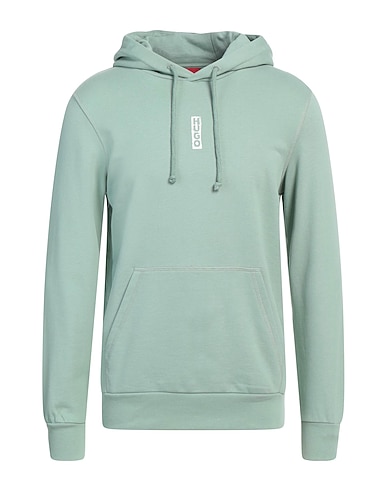HUGO Hooded sweatshirt Light green 100% Cotton