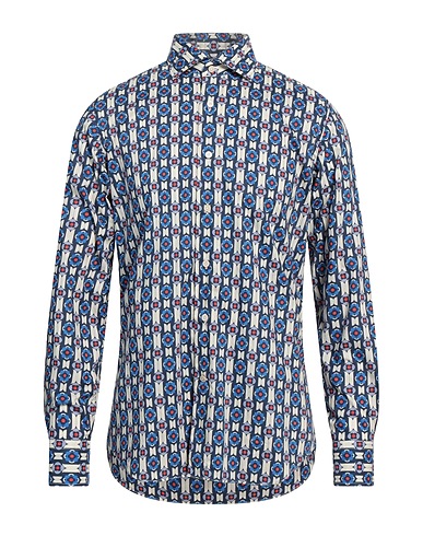 ALESSANDRO GHERARDI Patterned shirt Midnight blue 100% Cotton