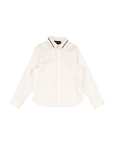 EMPORIO ARMANI Solid colour shirt Ivory 100% Cotton