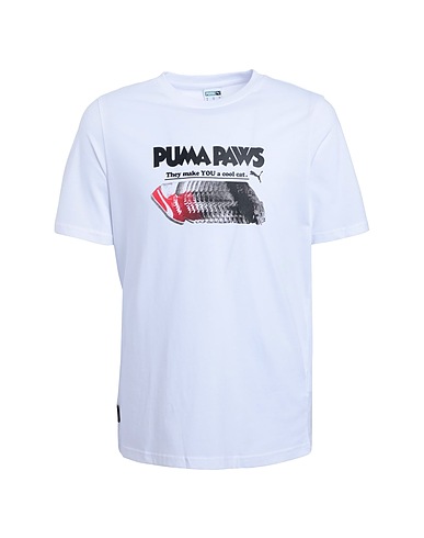 PUMA T-shirt GRAPHICS PUMA PAWS Archive Tee
 White 100% Cotton