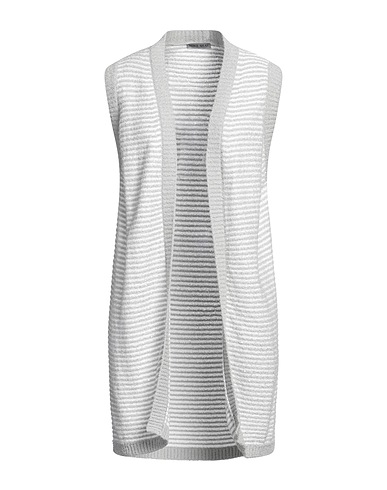 MIKE SHAY Cardigan Light grey 65% Cotton, 20% Polyester, 15% Polyamide