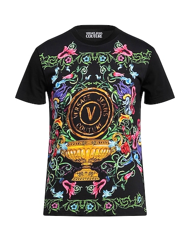 VERSACE JEANS COUTURE Футболка Чёрный 100% Хлопок