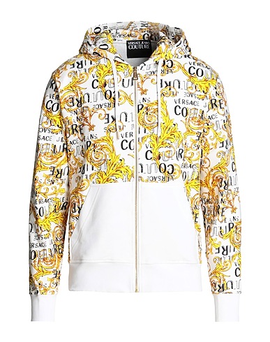 VERSACE JEANS COUTURE Felpa Bianco 100% Cotone, Elastan