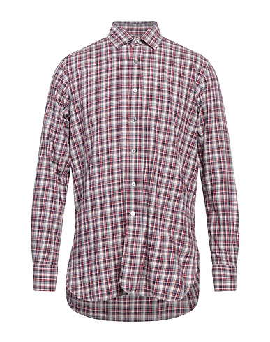 BAGUTTA Checked shirt Red 100% Cotton