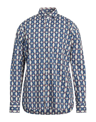 ALESSANDRO GHERARDI Patterned shirt Midnight blue 100% Cotton