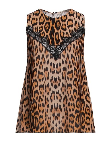 ROBERTO CAVALLI Top Beige 100% Viscose