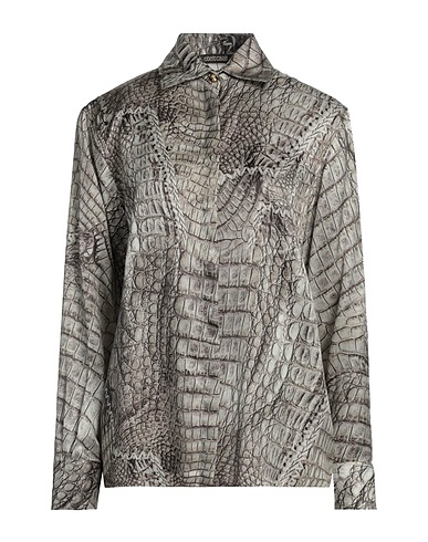 ROBERTO CAVALLI 패턴 셔츠 & 블라우스 그레이 65% 비스코스, 35% 실크