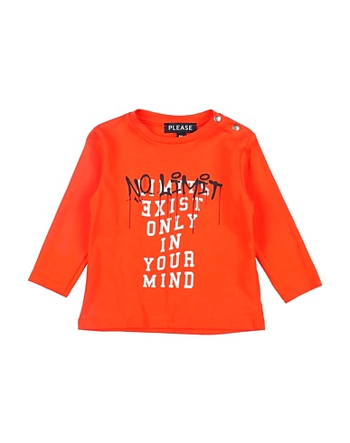 PLEASE T-shirt Orange 100% Cotton