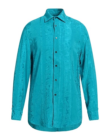 ETRO Solid color shirt Azure 100% Silk