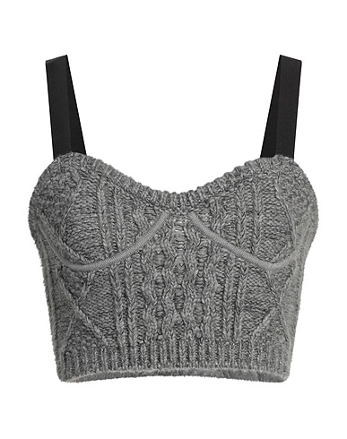 REDValentino Top Grey 44% Acrylic, 26% Mohair wool, 17% Polyamide, 8% Cotton, 5% Polyester