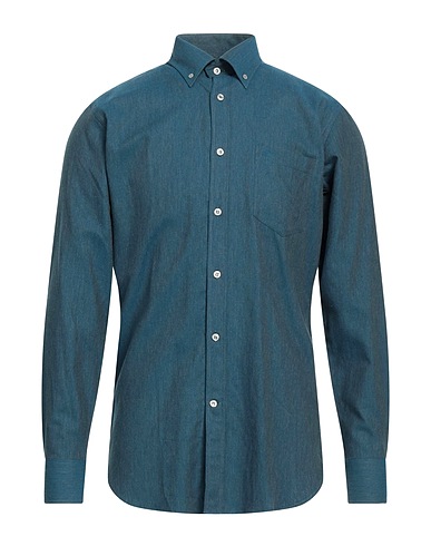 PAUL & SHARK Einfarbiges Hemd Blaugrau 100% Baumwolle