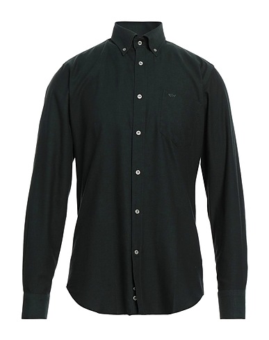 PAUL & SHARK Chemise de couleur unie Vert foncé 100% Coton
