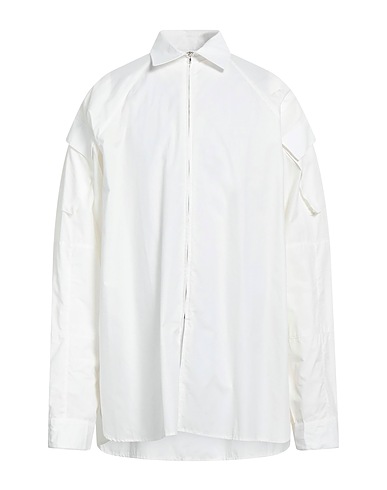 RANDOM IDENTITIES Однотонная рубашка Белый 100% Хлопок