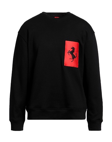 FERRARI Sweatshirt Black 93% Cotton, 7% Polyamide