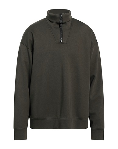 EMPORIO ARMANI Sweatshirt Military green 51% Cotton, 49% Modal, Wool