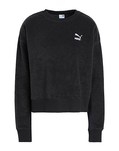 PUMA Sweatshirt CLASSICS Fleece Crew
 Black 74% Polyester, 26% Viscose