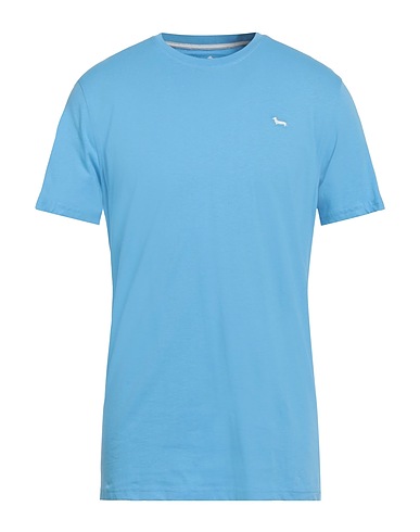 HARMONT & BLAINE Basic T-Shirt Himmelblau 100% Baumwolle