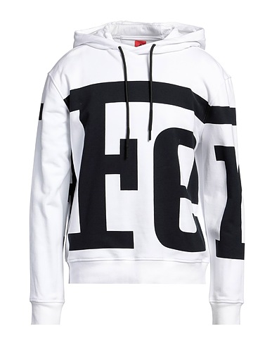 FERRARI Hooded track jacket  White 100% Cotton, Elastane