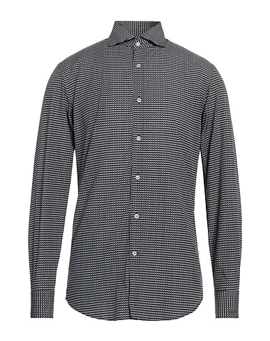 PAUL & SHARK Patterned shirt Black 100% Cotton