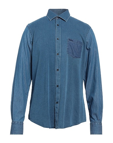 HARMONT & BLAINE Solid colour shirt Slate blue 100% Cotton